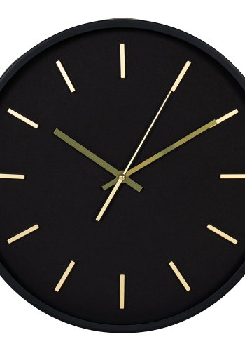 HOUSE NORDIC Veggklokke, sort, lydls, rund, 35 cm