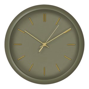 HOUSE NORDIC Rossano väggklocka, tyst, rund - glas och grön plast (30)