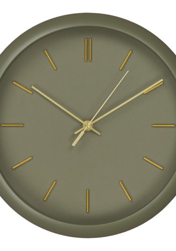 HOUSE NORDIC Rossano veggklokke, stillegende, rund - glass og grnn plast (30)