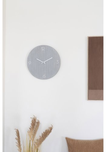 HOUSE NORDIC Ravenna veggklokke, stillegende, rund - lys gr MDF (40)