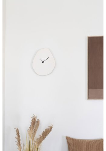 HOUSE NORDIC Vienna veggklokke, stillegende, organisk - off-white sement (28x33)