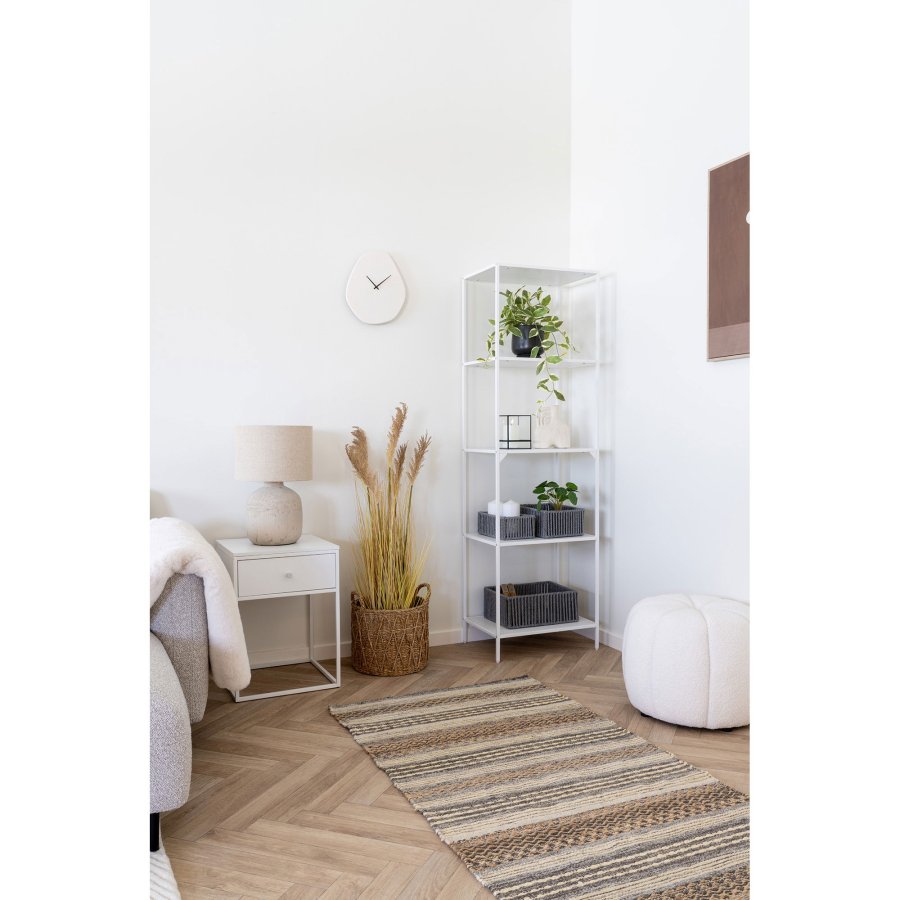 HOUSE NORDIC Vienna veggklokke, stillegende, organisk - off-white sement (28x33)