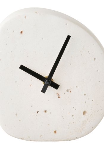HOUSE NORDIC Linz bordklokke, stilleg�ende, organisk - hvit sement (15x14)