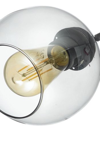 TK Fairy loftlampe, m. 3 skrme - glas og sort metal