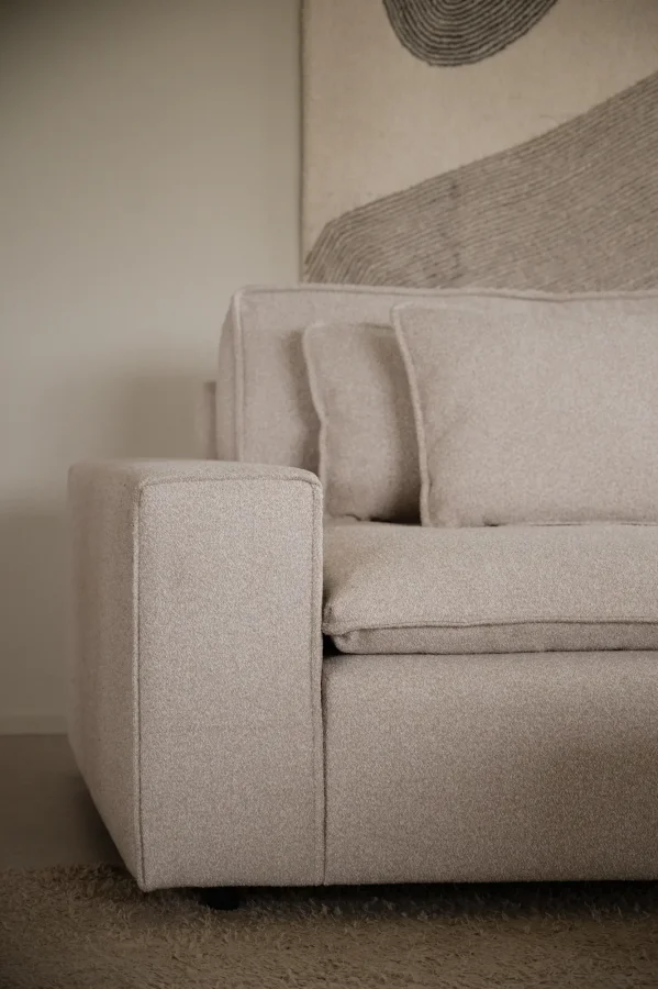 ROWICO Rawlins soffa 3-sits Maxi ljusbeige tyg Sandra #903 (c2)