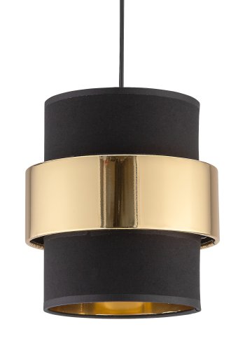 TK Calisto taklampe - sort stoff og gull stl