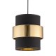 TK Calisto taklampe - sort stoff og gull stl