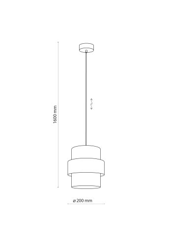 TK Calisto taklampe - sort stoff og gull stl