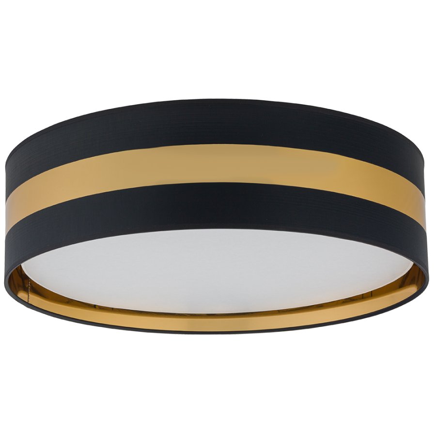 TK Paris taklampe - svart stoff og gullmetall