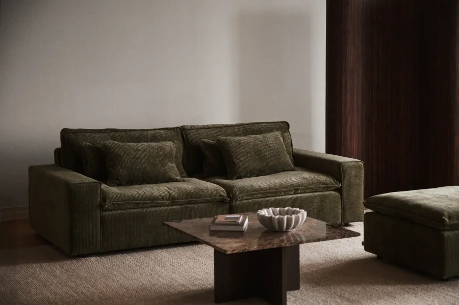 ROWICO Rawlins soffa 3-sits Maxi gr�nt tyg Rachel #207 (c3)