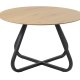 Cesura Esstisch, rund – Melamin aus natürlicher Eiche und schwarzes Metall (120)