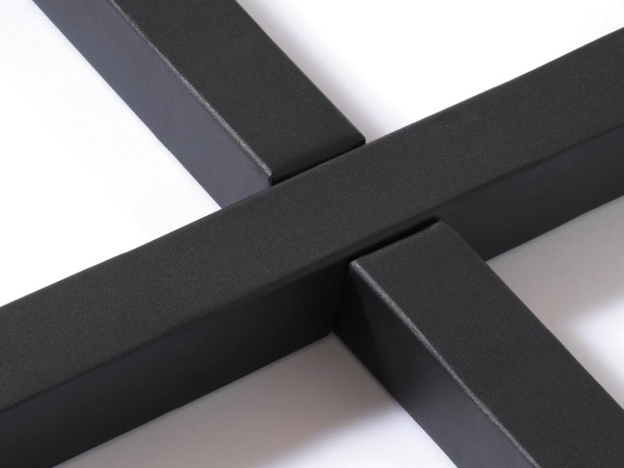 Cesura Esstisch, rund – Melamin aus natürlicher Eiche und schwarzes Metall (120)