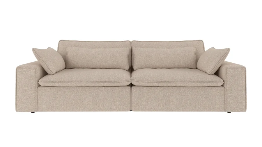 ROWICO Rawlins soffa 3-sits Maxi ljusbeige tyg Sandra #903 (c2)
