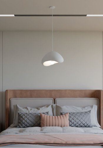 LUMI Wabi Sabi Quiet Current loftlampe, m. justerbar hjde - hvid polymerkomposit