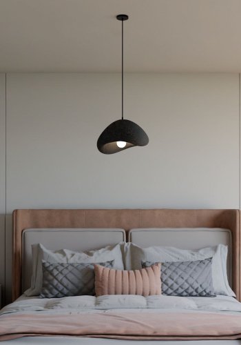 LUMI Wabi Sabi Quiet Current loftlampe, m. justerbar hjde - sort polymerkomposit