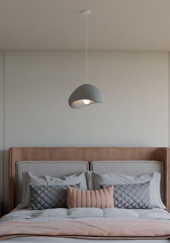 LUMI Wabi Sabi Quiet Current loftlampe, m. justerbar hjde - betongr polymerkomposit