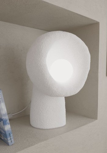 LUMI Wabi Sabi Echo bordlampe - hvid polymerkomposit