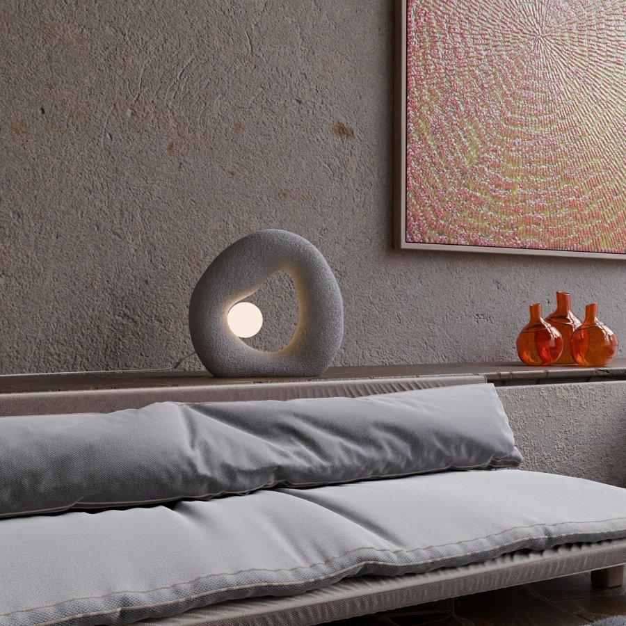 LUMI Wabi Sabi Pond - Betongr bordlampe