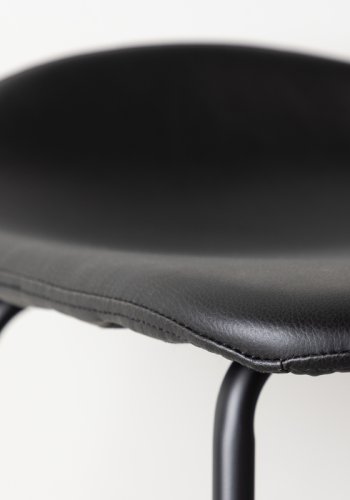 VIND COLLECTION Grebbestad barstol, med fotsttte - sort PU og sort stl