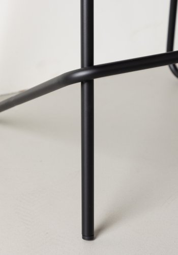 VIND COLLECTION Grebbestad barstol, med fotsttte - sort PU og sort stl