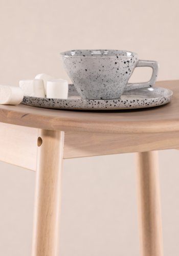 VIND KOLLEKSJON Orust barstol, med fotsttte - hvitkalket gummitre