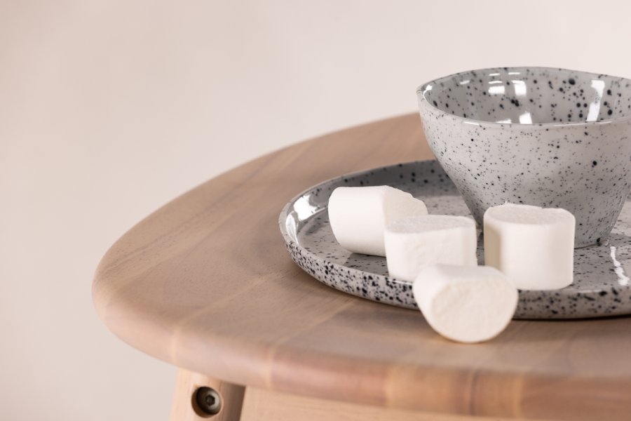 VIND KOLLEKSJON Orust barstol, med fotsttte - hvitkalket gummitre