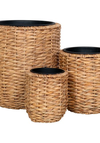 HOUSE NORDIC Planteskjul, vannhyasint, rund, naturlig, sett med 3
