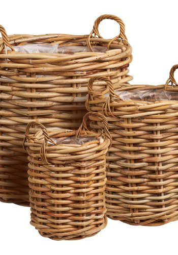 HOUSE NORDIC Burton kurv - Kurv, kubu-rotting, naturlig sett med 3