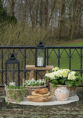 HOUSE NORDIC Kuta-kurv - Kurv, kubu-rotting, naturlig<br>sett med 3