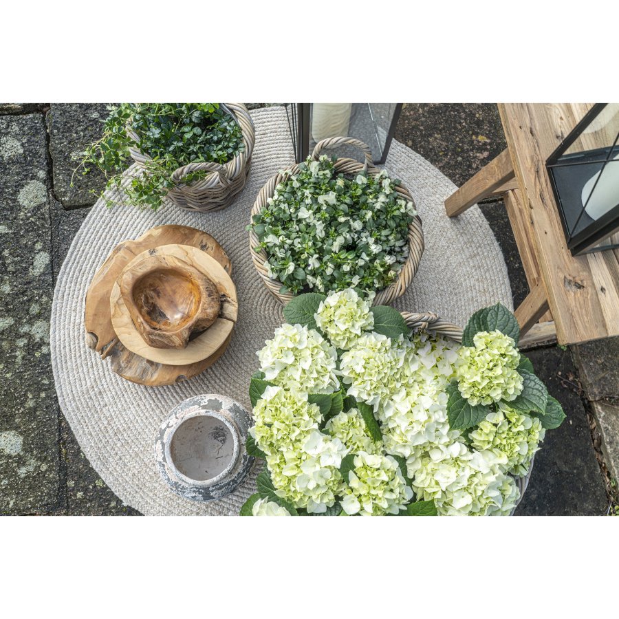 HOUSE NORDIC Kuta-kurv - Kurv, kubu-rotting, naturlig<br>sett med 3