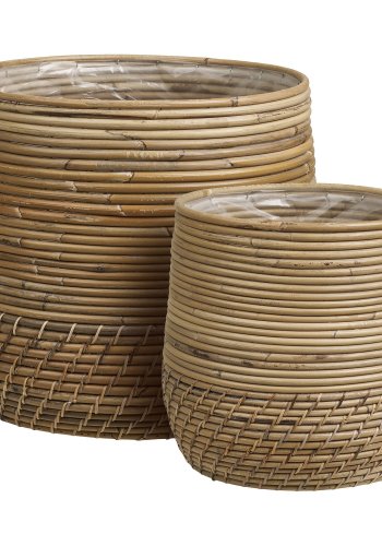 HOUSE NORDIC Moro-kurv - Kurv, kubu-rotting, naturlig<br>sett med 2