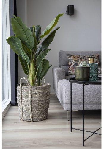 HOUSE NORDIC rund Udine kurv - grtt stoff (41)