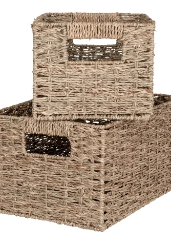 Sjgresskurv, naturlig, rektangulr, sett med 2