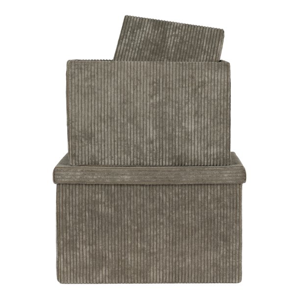 Bokse i fljl, m. lg, olivengrn, rektangulre, st af 2