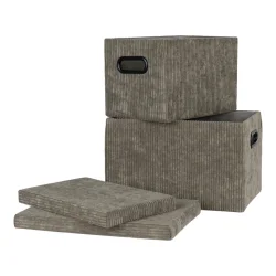 Bokse i fljl, m. lg, olivengrn, rektangulre, st af 2