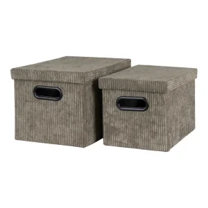 Bokse i fljl, m. lg, olivengrn, rektangulre, st af 2