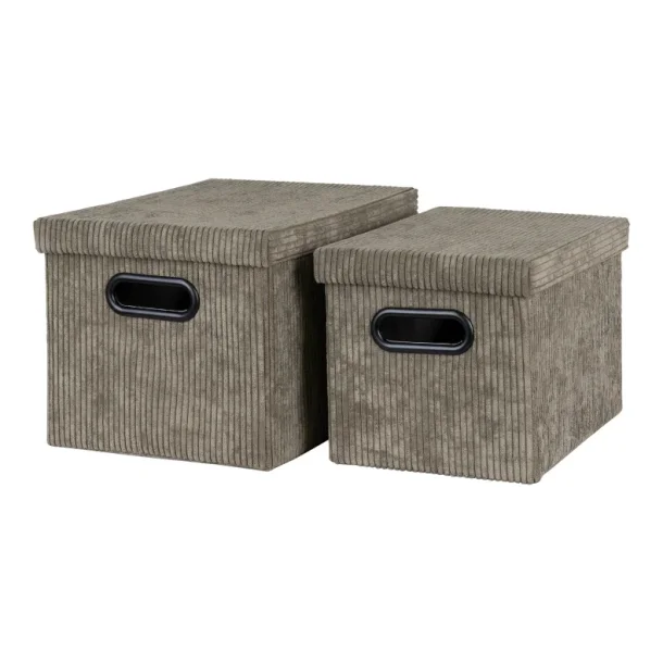 Bokse i fljl, m. lg, olivengrn, rektangulre, st af 2