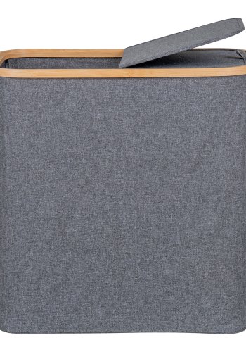 HOUSE NORDIC Noto skittentyskurv - Skittentyskurv, bambus/stoff, mrkegr, 54x33x54 cm
