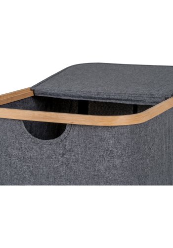 HOUSE NORDIC Noto skittentyskurv - Skittentyskurv, bambus/stoff, mrkegr, 54x33x54 cm