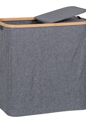 HOUSE NORDIC Noto skittentyskurv - Skittentyskurv, bambus/stoff, mrkegr, 54x33x54 cm