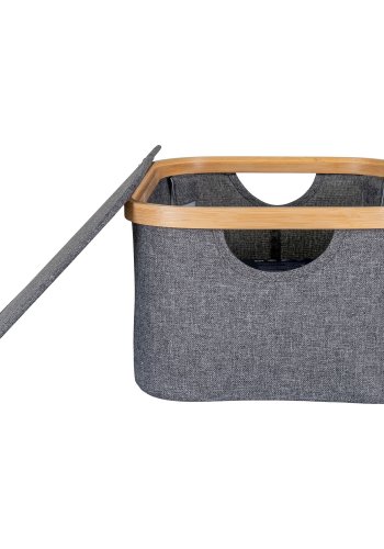 HOUSE NORDIC Noto-kurv - Kurv, bambus/stoff, mrkegr, 38x26x16 cm