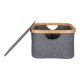 HOUSE NORDIC Noto-kurv - Kurv, bambus/stoff, mrkegr, 38x26x16 cm