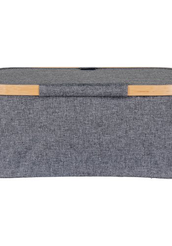 HOUSE NORDIC Noto-kurv - Kurv, bambus/stoff, mrkegr, 38x26x16 cm