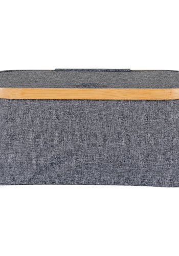 HOUSE NORDIC Noto-kurv - Kurv, bambus/stoff, mrkegr, 38x26x16 cm