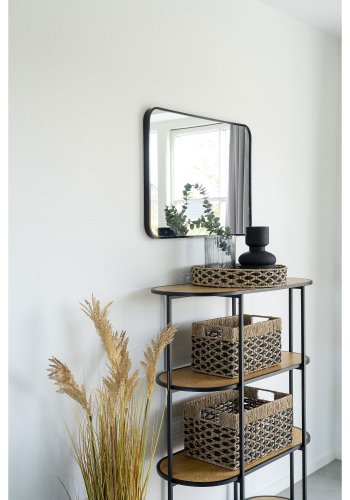 HOUSE NORDIC Salar Basket - Kurv, sjgress, svart/naturfarget, sett med 2