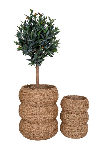 HOUSE NORDIC Sarbas-kurv - Kurv, sjgress, natur, sett med 2