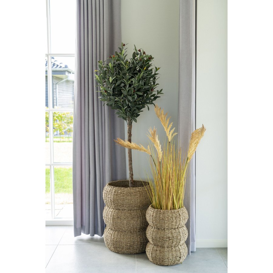 HOUSE NORDIC Sarbas-kurv - Kurv, sjgress, natur, sett med 2