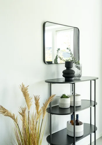 HOUSE NORDIC Algar kurv, med hndtak, rund - hvit og gr bomull (sett med 3)