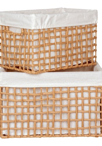HOUSE NORDIC Kurv, papir, natur, sett med 2