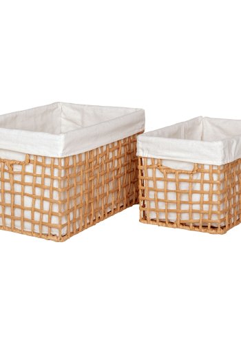 HOUSE NORDIC Kurv, papir, natur, sett med 2